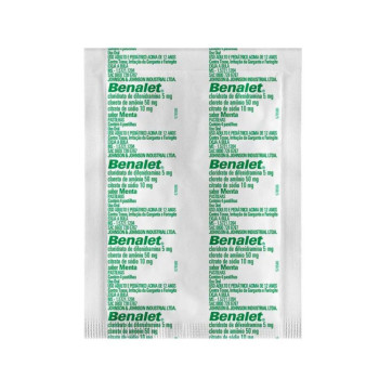 Pastilhas Para Garganta Benalet Sabor Menta 4 Pastilhas