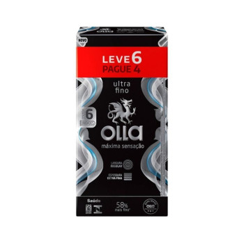 Preservativo Olla Sensitive Máxima Sensação Ultra Fino - Leve 6 Pague 4