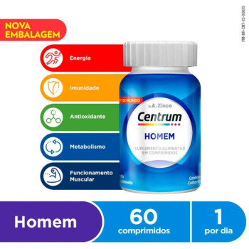 Polivitamínico Centrum Essentials Homem de A a Zinco 60 comprimidos