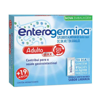 Probiótico Enterogermina Adulto Sabor Laranja 9 Sachês