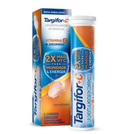 Vitamina C + Arginina Efervescente Targifor Com 16 comprimidos
