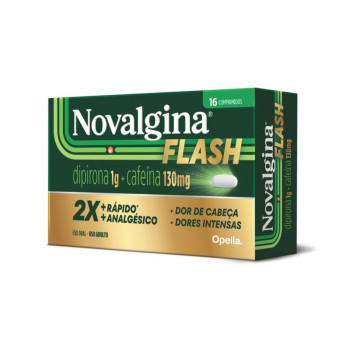 Novalgina Flash 1g Dipirona + 130mg Cafeína 16 comprimidos