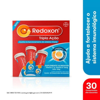 Vitamina C Efervescente Redoxon Tripla Ação 30 comprimidos