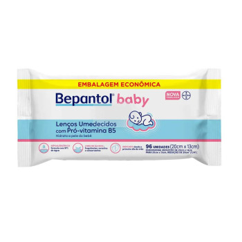 Lenço Umedecido Bepantol Baby Hipoalergênico com Pró Vitamina B5 Sem Fragrância 96 unidades