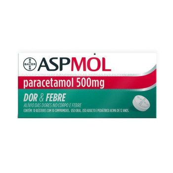 Aspmol Paracetamol 500mg Bayer 20 Comprimidos