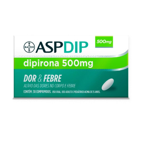 Dipirona Aspdip 500mg 30 Comprimidos Bayer