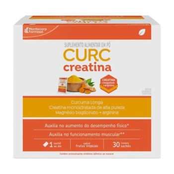 Curc Creatina Sabor Frutas Tropicais Com 30 Saches De 7,3gr Cada Mantecorp Farmasa