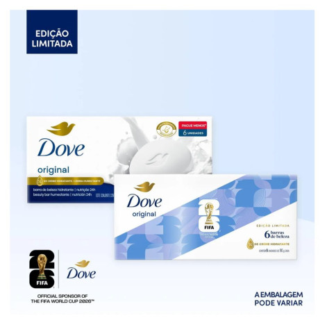 Kit Sabonete Dove Original em Barra 90g 6 unidades