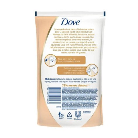 Refil Sabonete Líquido Dove Delicious Care com 200ml