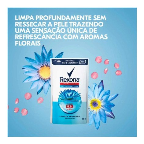 Refil Sabonete Líquido Rexona Antibacteriano Limpeza Profunda 200ml