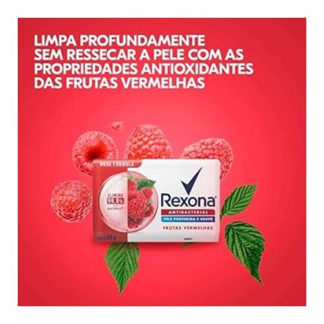 Sabonete em Barra Rexona Antibacterial Frutas Vermelhas 84g