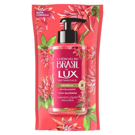 Refil Sabonete Líquido para as Mãos Lux Botanicals Essências do Brasil Bromélia 240ml