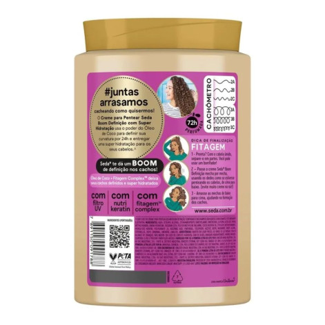 Creme para Pentear com Óleo de Coco Seda Boom Definição 1kg