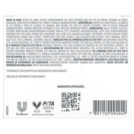 Máscara de Tratamento Dove 10 em 1 Hidratação + Hialuron-VIT 270g