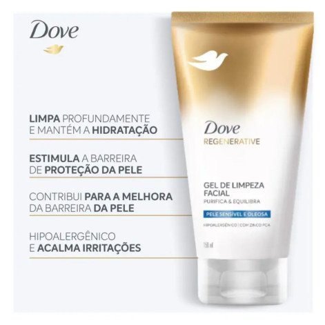 Gel de Limpeza Facial Dove Regenerative Purifica & Equilibra 150ml