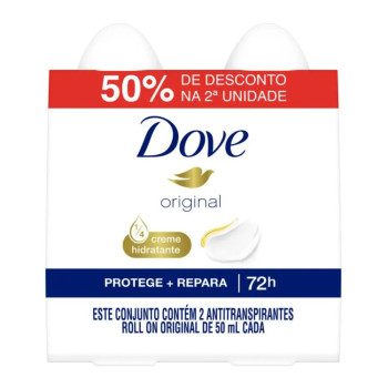 Kit Desodorante Antitranspirante Roll-On Dove Original 72h 2 unidades de 50ml cada