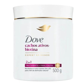 Máscara de Tratamento Dove 2 em 1 Cachos Ativos + Biotina 500G