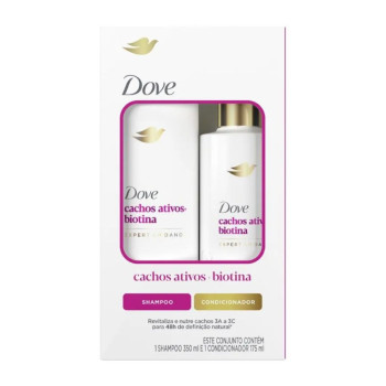 Kit Dove Expert em Danos Cachos Ativos +Biotina Shampoo 350ml + Condicionador 175ml