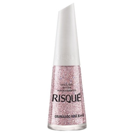 Esmalte Risqué Glitter 8ml - Granulado Rose