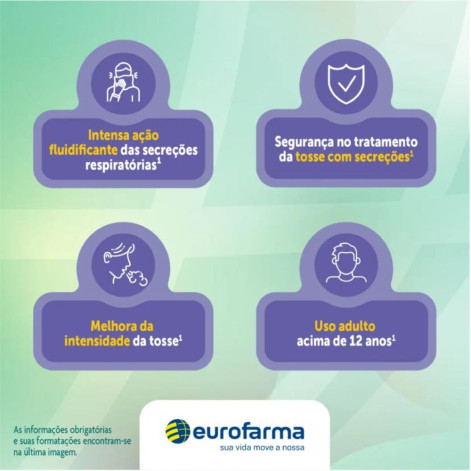 Acetilcisteína 200mg Granulado Sabor Laranja 16 envelopes Eurofarma Genérico
