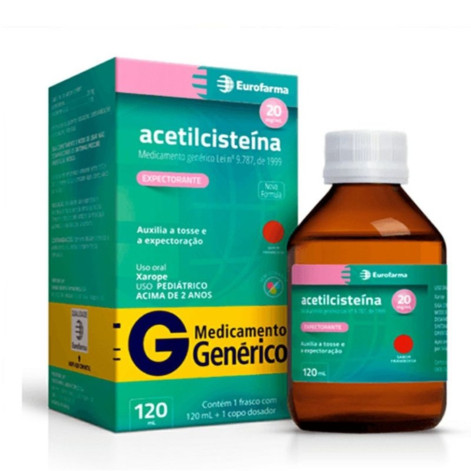 Acetilcisteína 20mg/ml Eurofarma Xarope 120ml + 1 Copo Dosador