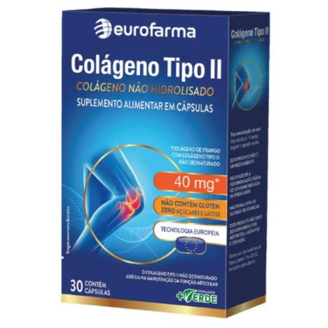 Colágeno Não Hidrolisado Tipo II 40Mg 30 Cápsulas Eurofarma