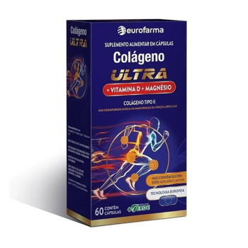 Colágeno Ultra Tipo II + Vitamina D + Magnésio Eurofarma 60 Comprimidos