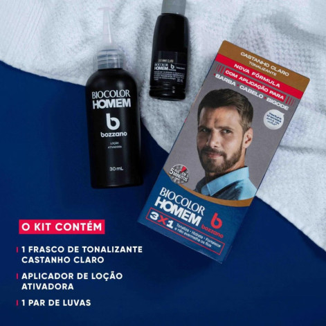 Tonalizante de Cabelo Biocolor Homem Bozzano - Castanho Claro