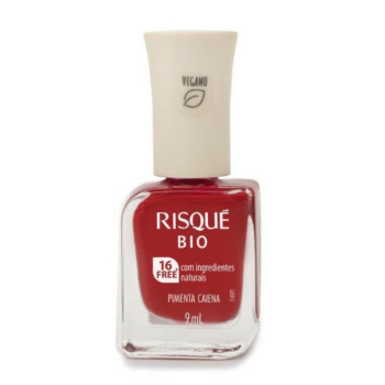 Esmalte Risqué Bio Vermelho Cremoso Pimenta Caiena 9ml