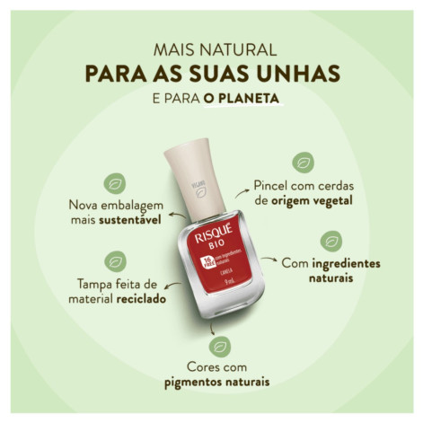 Esmalte Risqué Bio Canela Cremoso Vegano 9ml