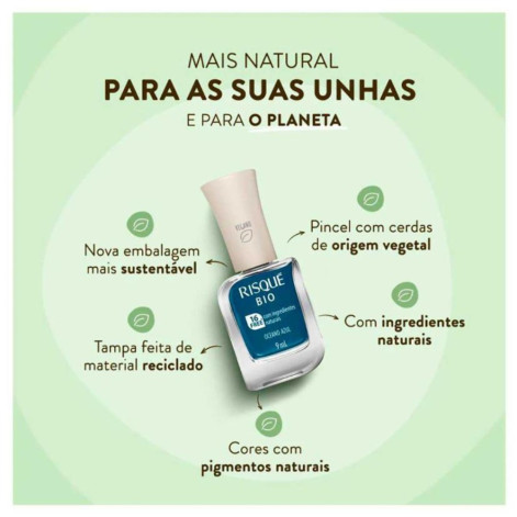 Esmalte Cremoso Risqué Bio 9ml Oceano Azul