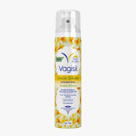 Desodorante Íntimo Vagisil Essências Delicadas Jasmim Branco 75ml