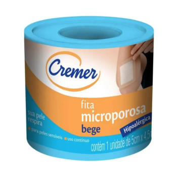 Cremer Fita Microporosa Hipoalergica Bege 5 X 4,5 Cm