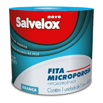 Fita Microporosa Salvelox Branca 5cm X 4,5m 