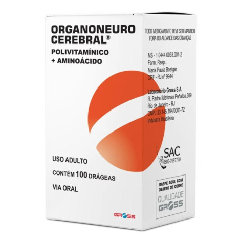 Organoneuro Cerebral Polivitamínico + Aminoácido 100 Drágeas
