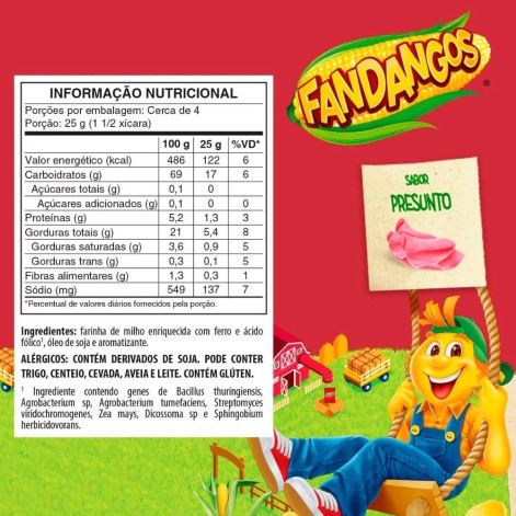 Salgadinho Presunto Elma Chips Fandangos 105g