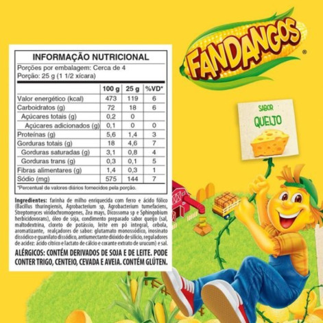 Salgadinho de Milho Queijo Fandangos Elma Chips 105g Assado