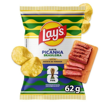 Batata Lays Copa Do Mundo 2026 Sabor Picanha Brasileira com 62g
