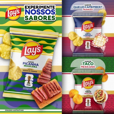 Batata Lays Copa Do Mundo 2026 Sabor Picanha Brasileira com 62g