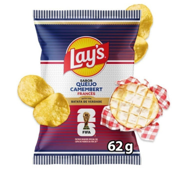 Batata Lays Copa do Mundo Queijo Camembert 62g