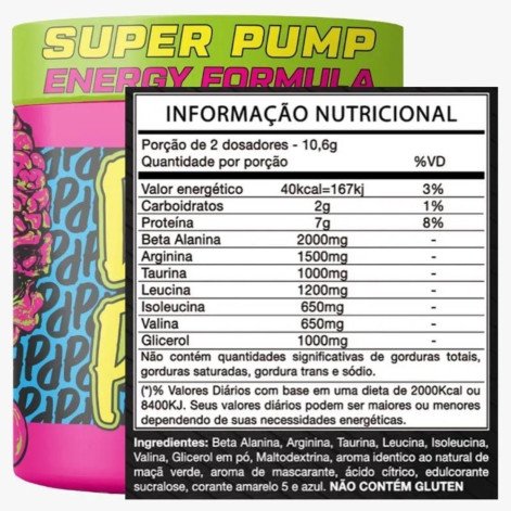 Pré-treino Dila Pump Energy Formula Sabor Manga e Laranja Com 318G Adaptogen