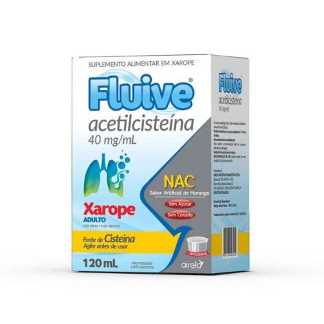 Fluive 40mg/ml Sabor Morango Sem Açúcar Xarope Adulto 120ml