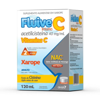 Fluive 40mg/ml Sabor Morango Sem Açúcar Xarope Adulto 120ml