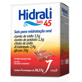 Hidrali Soro para Reidratação Oral Natural Sabor Guarana 4 Envelope