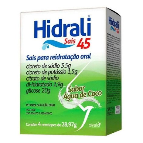 Hidrali Sais 45 Água de Coco Pó Com 4 Envelopes de 28,97g