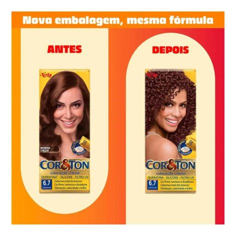 Tinta de Cabelo Permanente Cor&Ton Niely - 6.7 Chocolate