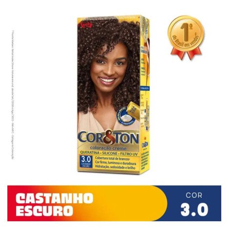 Tinta de Cabelo Permanente Cor&Ton Niely - 3.0 Castanho Escuro