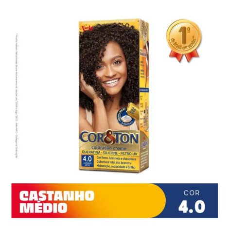 Tinta de Cabelo Permanente Cor&Ton Niely - 4.0 Castanho Médio