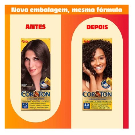 Tinta de Cabelo Permanente Cor&Ton Niely - 4.0 Castanho Médio