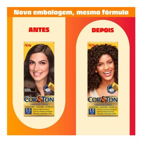 Tinta de Cabelo Permanente Cor&Ton Niely - 5.0 Castanho Claro